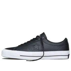 Baskets basses en cuir unisexes One Star Noir/Blanc