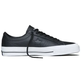 Baskets basses en cuir unisexes One Star Noir/Blanc