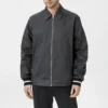 Blouson aviateur à fermeture éclair intégrale, tailles asiatiques « Noir »
