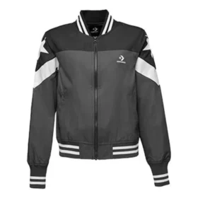 Bomber de baseball non rembourré, tailles asiatiques « Grey White Black »