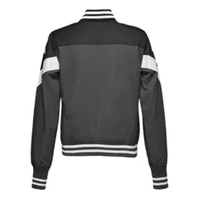Bomber de baseball non rembourré, tailles asiatiques « Grey White Black »