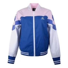 Bomber de baseball non rembourré, tailles asiatiques « Rose Bleu Blanc »