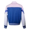 Bomber de baseball non rembourré, tailles asiatiques « Rose Bleu Blanc »