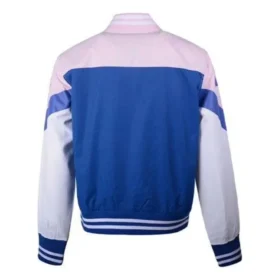 Bomber de baseball non rembourré, tailles asiatiques « Rose Bleu Blanc »