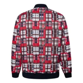 Bomber utilitaire imprimé, tailles asiatiques « Rouge Blanc »