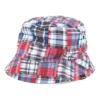 Chapeau de pêche réversible à patch en tartan « Blue »