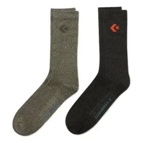 Chaussettes courtes à logo brodé, lot de deux paires « Noir Vert olive »