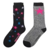 Chaussettes courtes à logo étoile, lot de deux paires « Noir Gris »