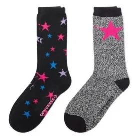 Chaussettes courtes à logo étoile, lot de deux paires « Noir Gris »