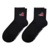 Chaussettes courtes à patch brodé, deux paires « Noir »