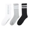 Chaussettes à rayures avec logo, lot de trois paires « Blanc Gris Noir »