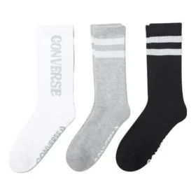 Chaussettes à rayures avec logo, lot de trois paires « Blanc Gris Noir »