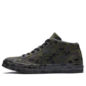 Chaussures de skate unisexes One Star Retro Mid Tops, vert camouflage