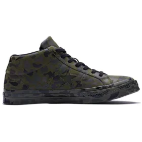 Chaussures de skate unisexes One Star Retro Mid Tops, vert camouflage