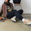 Chaussures imprimées doublées de polaire, noires