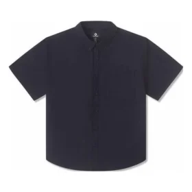 Chemise basique à manches courtes en tissu, tailles asiatiques « Noir » Chemise basique à manches courtes en tissu, tailles asiatiques « Noir »