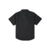 Chemise boutonnée en tissu uni, coupe asiatique « Noir »