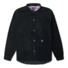 Chemise boutonnée en velours côtelé, tailles asiatiques « Noir »