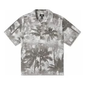 Chemise boutonnée Resort Palm Trees, tailles asiatiques « Black Palm » Chemise boutonnée Resort Palm Trees, tailles asiatiques « Black Palm »