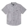 Chemise à boutons en tissu rayé style charpentier, tailles asiatiques « Gris »