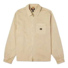Chemise de travail en toile délavée à fermeture éclair intégrale, tailles asiatiques « Nomad Khaki »