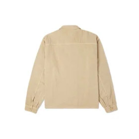 Chemise de travail en toile délavée à fermeture éclair intégrale, tailles asiatiques « Nomad Khaki »