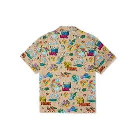 Chemise de vacances à imprimé végétal, tailles asiatiques « Nomad Khaki »