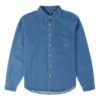 Chemise en denim à manches longues Oxford, tailles asiatiques « Indigo Blue »