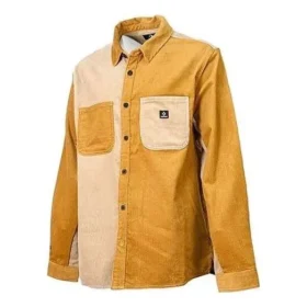 Chemise en velours côtelé à blocs de couleur, tailles asiatiques « Brown Tan » Chemise en velours côtelé à blocs de couleur, tailles asiatiques « Brown Tan »