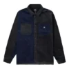 Chemise en velours côtelé à blocs de couleur, tailles asiatiques « Navy Black »