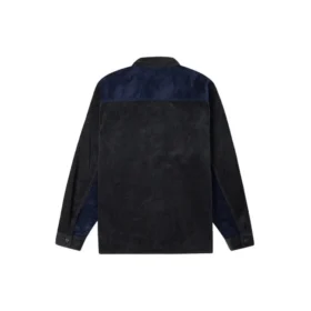 Chemise en velours côtelé à blocs de couleur, tailles asiatiques « Navy Black » Chemise en velours côtelé à blocs de couleur, tailles asiatiques « Navy Black »