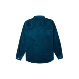 Chemise en velours côtelé à boutons, tailles asiatiques « Bleu »