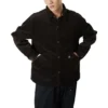 Chemise en velours côtelé à boutons, tailles asiatiques « Marron foncé »