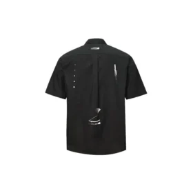 Chemise à manches courtes et poches, tailles asiatiques « Noir » Chemise à manches courtes et poches, tailles asiatiques « Noir »