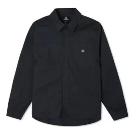 Chemise à manches longues boutonnée avec poches de menuisier, tailles asiatiques « Noir » Chemise à manches longues boutonnée avec poches de menuisier, tailles asiatiques « Noir »