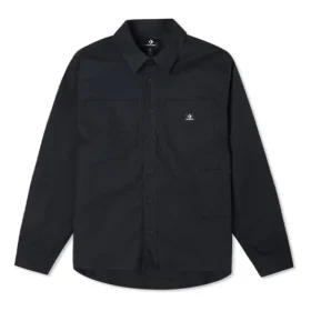 Chemise à manches longues boutonnée avec poches de menuisier, tailles asiatiques « Noir » Chemise à manches longues boutonnée avec poches de menuisier, tailles asiatiques « Noir »