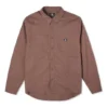 Chemise à manches longues boutonnée avec poches de menuisier, tailles asiatiques « Noix du Brésil »