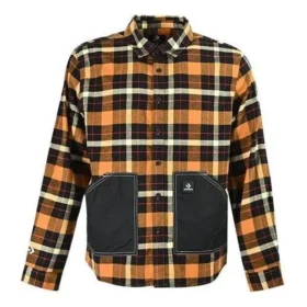 Chemise à manches longues boutonnée en patchwork à carreaux, coupe asiatique « Jaune » Chemise à manches longues boutonnée en patchwork à carreaux, coupe asiatique « Jaune »