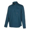 Chemise à manches longues boutonnée en tissu tissé, coupe asiatique « Vert »