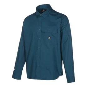 Chemise à manches longues boutonnée en tissu tissé, coupe asiatique « Vert » Chemise à manches longues boutonnée en tissu tissé, coupe asiatique « Vert »