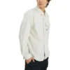 Chemise à manches longues boutonnée en tissu tissé, tailles asiatiques « Blanc »
