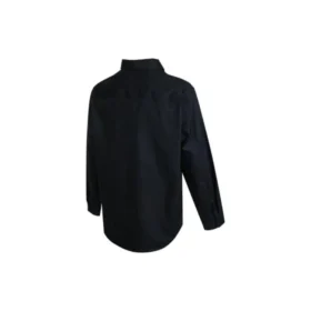 Chemise à manches longues boutonnée en tissu tissé, tailles asiatiques « Noir » Chemise à manches longues boutonnée en tissu tissé, tailles asiatiques « Noir »