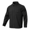 Chemise à manches longues en sergé boutonnée – Tailles asiatiques « Noir »