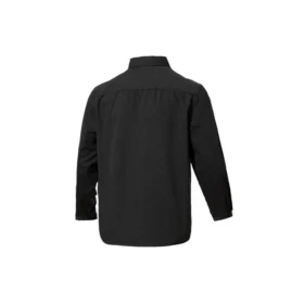 Chemise à manches longues en sergé boutonnée – Tailles asiatiques « Noir » Chemise à manches longues en sergé boutonnée – Tailles asiatiques « Noir »