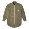 Chemise oversize tissée à poches – Tailles asiatiques « Vert olive »