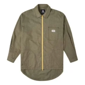 Chemise oversize tissée à poches – Tailles asiatiques « Vert olive »