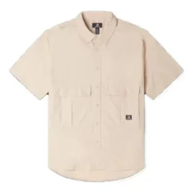 Chemise tissée haut de gamme Tailles asiatiques « Beige »
