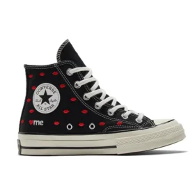 Chuck 70 Embroidered Lips High « Love Me – Black »
