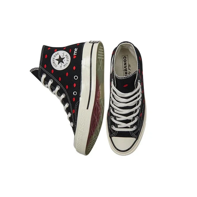 Chuck 70 Embroidered Lips High « Love Me – Black » Chuck 70 Embroidered Lips High « Love Me – Black »