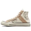 Chuck 70 à empiècements en cuir « Egret Champagne Tan »